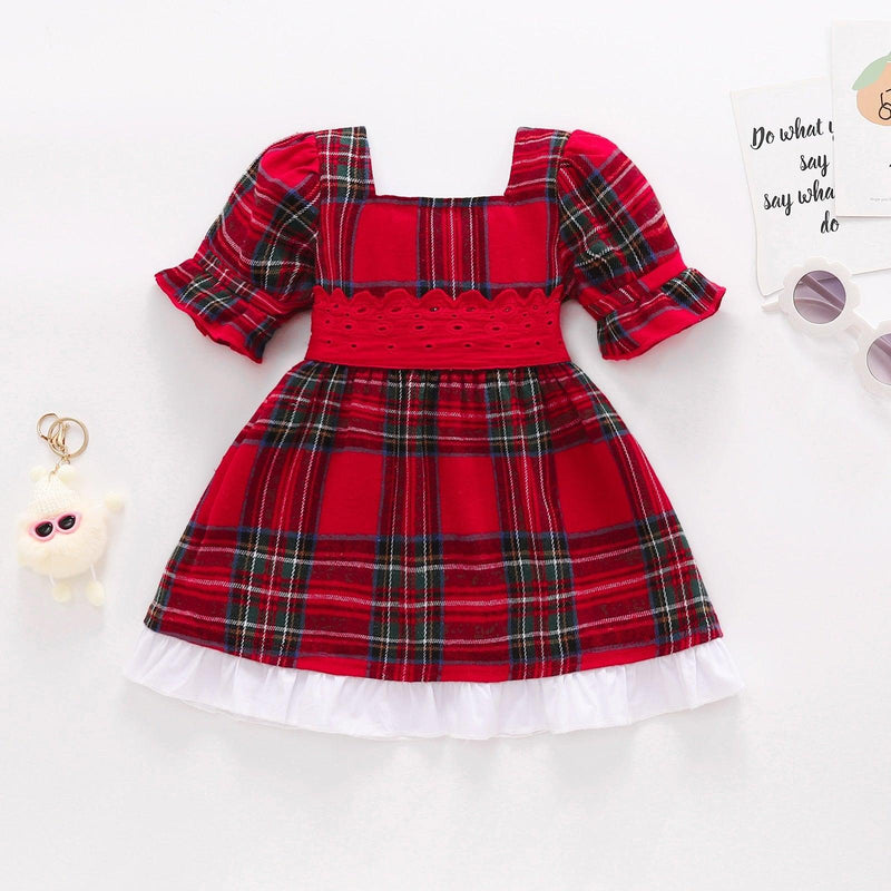 Vestido Infantil Xadrez Luna