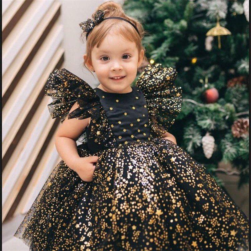 Vestido Infantil de Festa  Estrelinhas e Laço