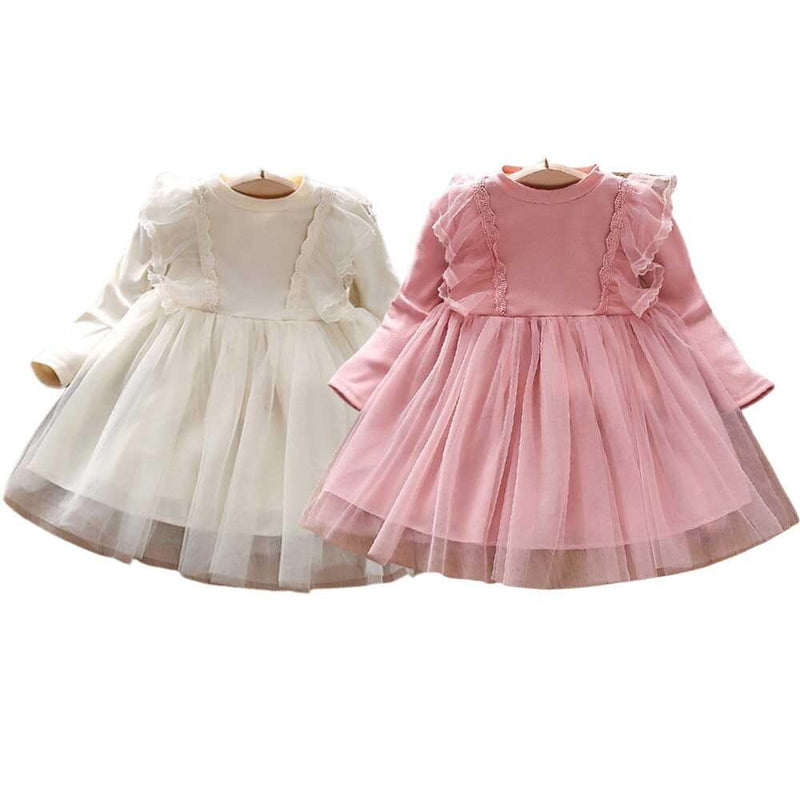 Vestido Infantil  Luxo Manga Longa e Tule