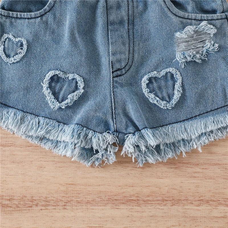 Conjunto Infantil Jeans Coração