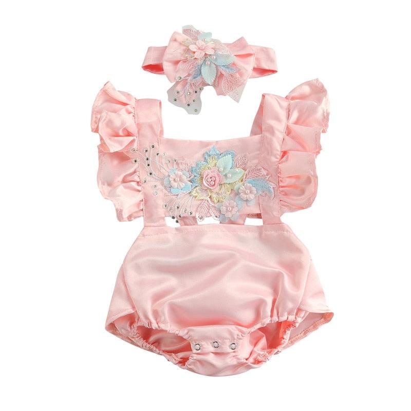 Body Infantil Bordado + Tiara