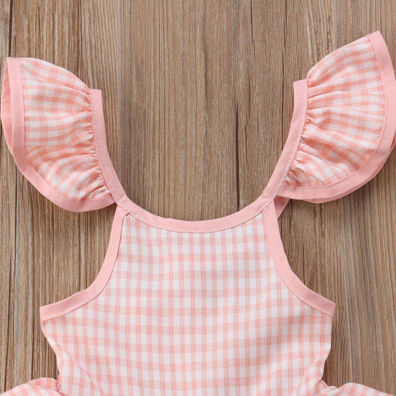 Vestido Infantil Rosa Xadrez