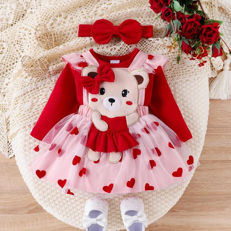 Conjunto Infantil Feminino Ursinho Coração