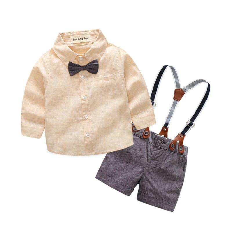 Conjunto Infantil Masculino Batizado Suspensório