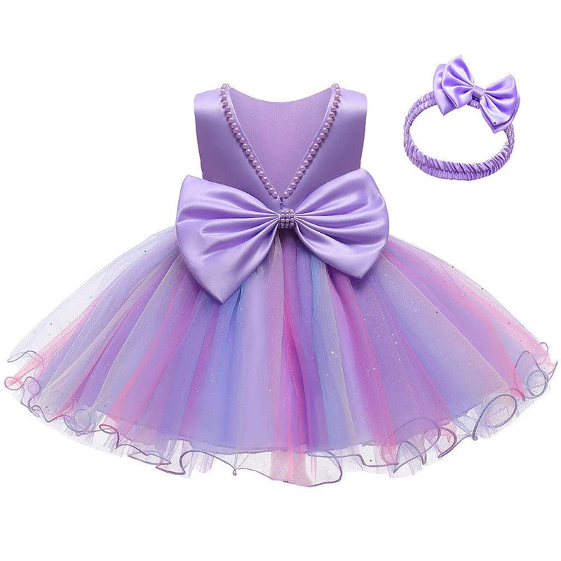 Vestido Infantil Princesa Laço + Faixa