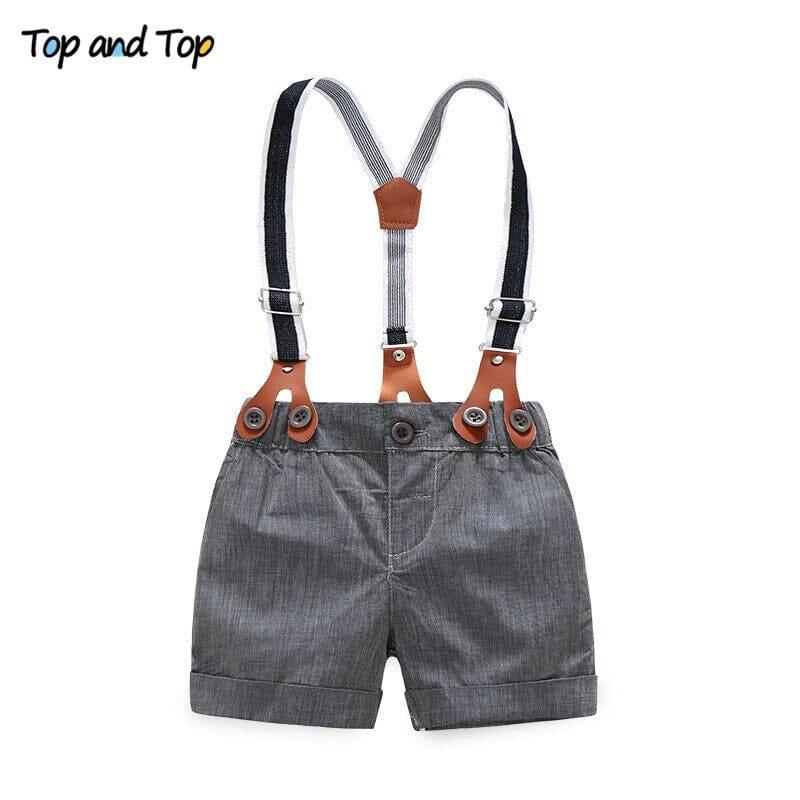 Conjunto Infantil Masculino Batizado Suspensório