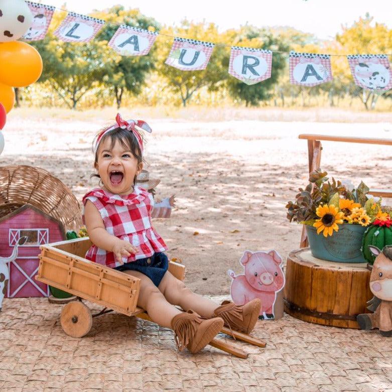 Conjunto Infantil Feminino Xadrez com Laço