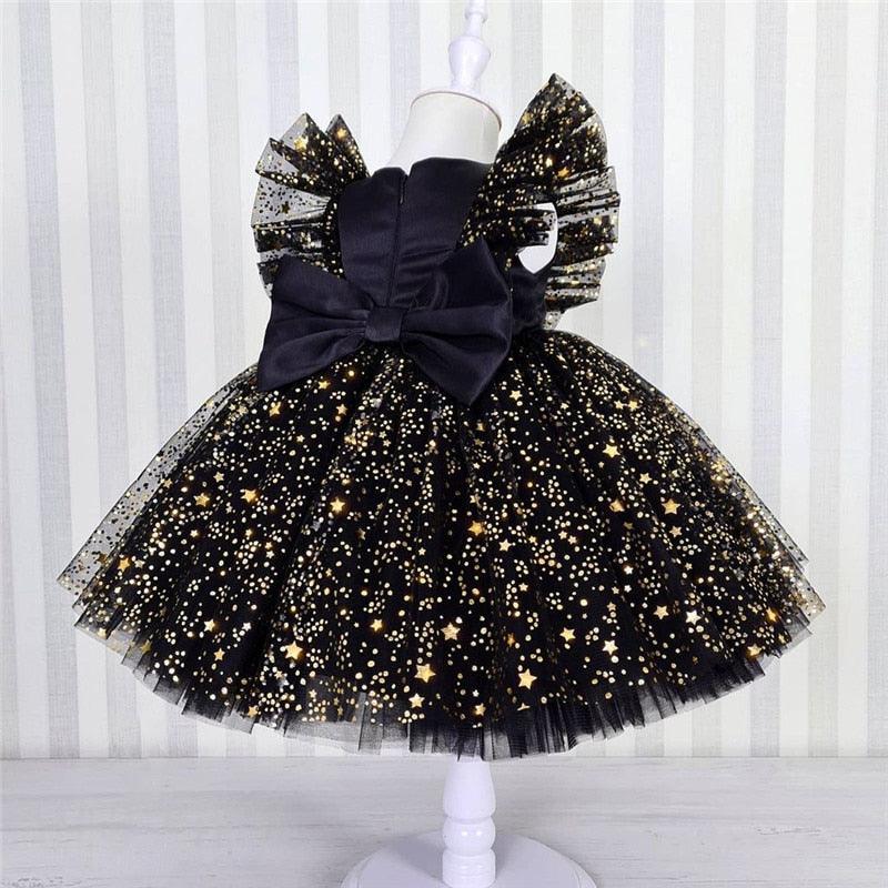 Vestido Infantil de Festa  Estrelinhas e Laço