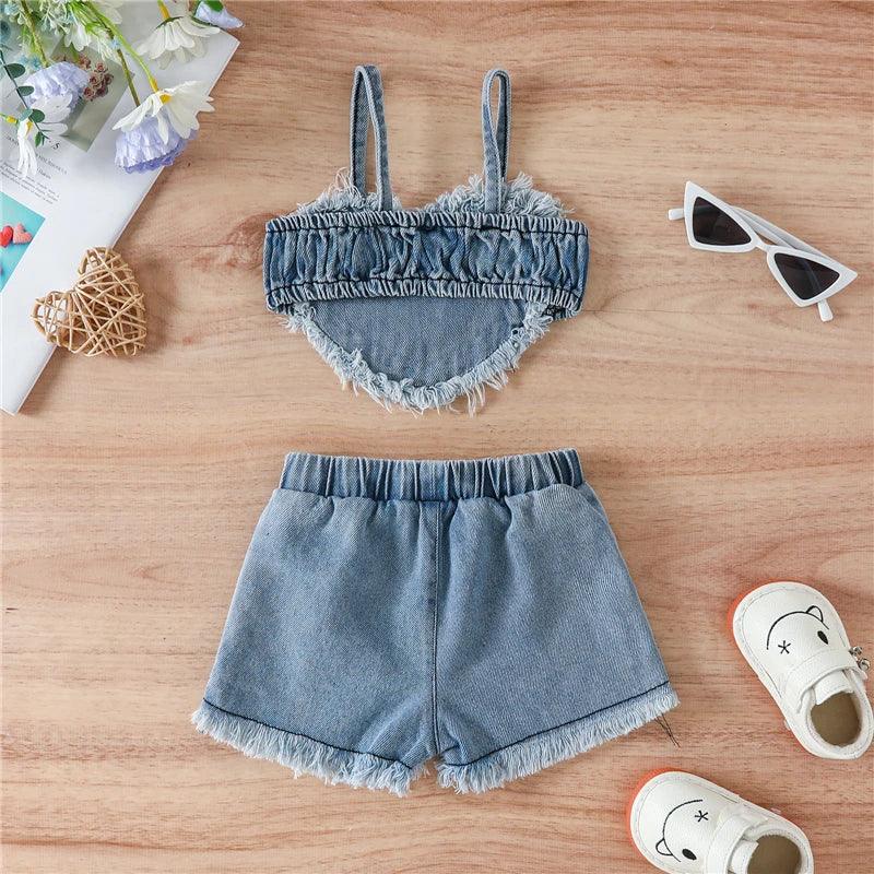 Conjunto Infantil Jeans Coração