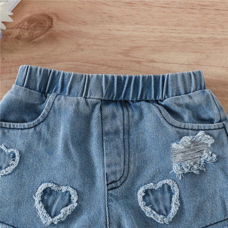 Conjunto Infantil Jeans Coração