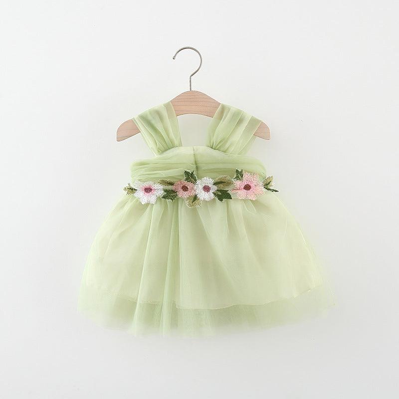 Vestido Infantil Florzinhas Tule