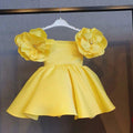 Vestido Infantil de Festa Acetinado Flor