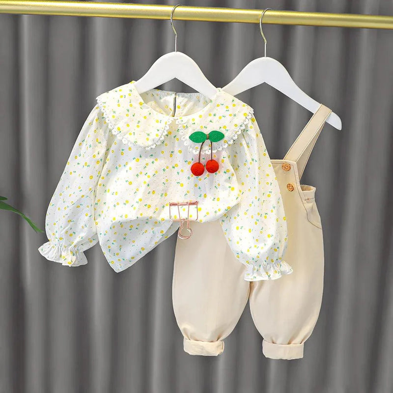 Jardineira Infantil + Camisa Cerejinha