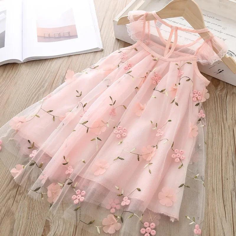 Vestido Infantil Tule Florzinhas