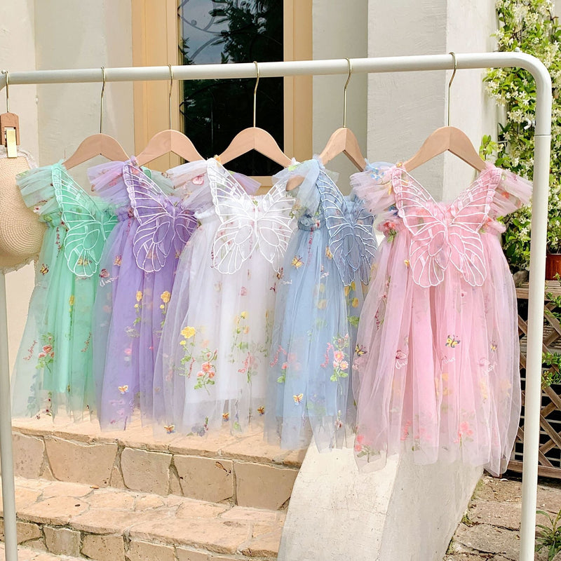 Vestido Infantil Floral Borboleta