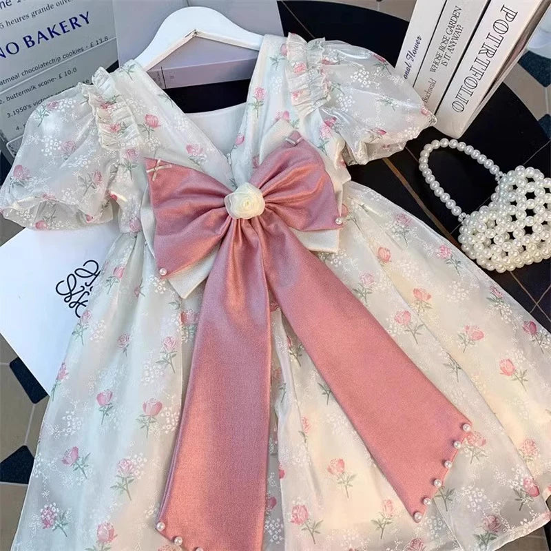 Vestido Infantil  Princesa Laço