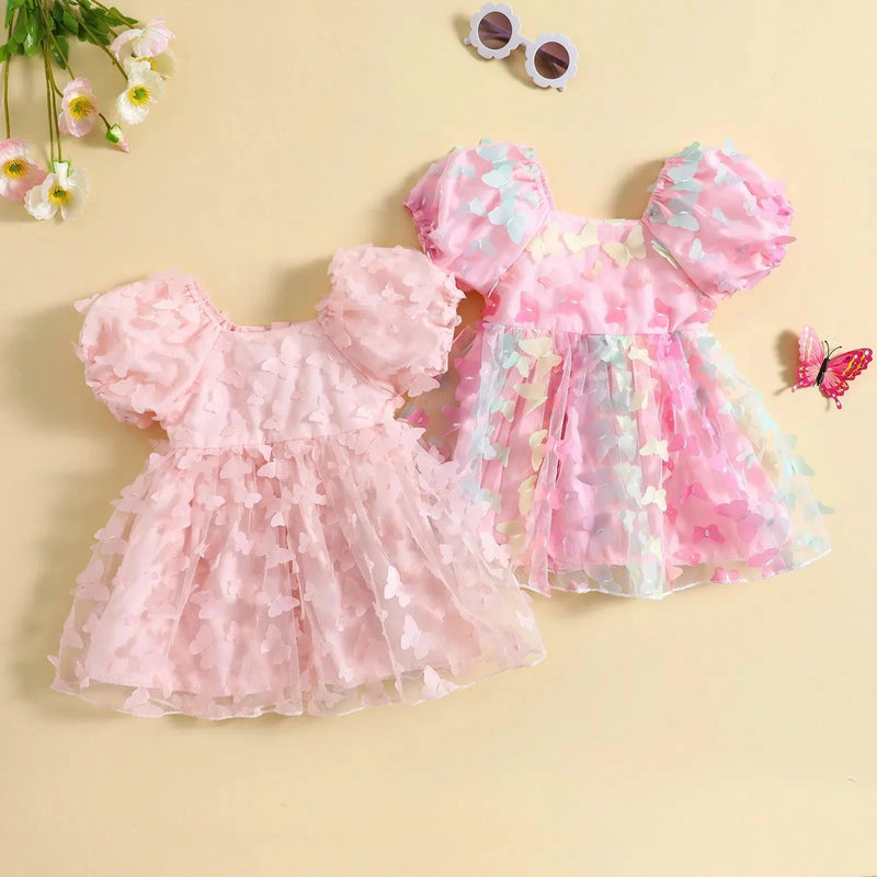 Vestido Infantil Manguinha Borboletas