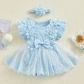 Romper Infantil Flores + Faixa