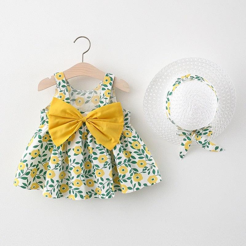 Vestido Infantil Laço + Chapéu