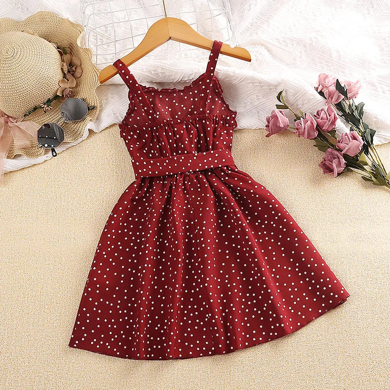 Vestido Infantil Poá Vermelho