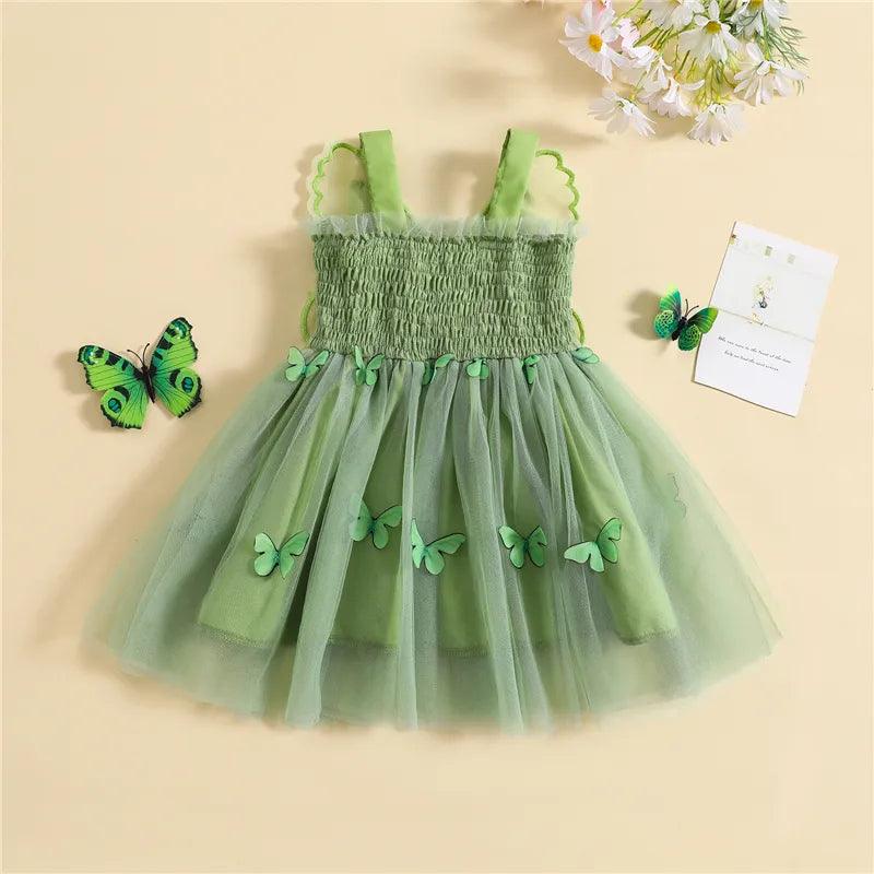 Vestido Infantil Borboleta 3D