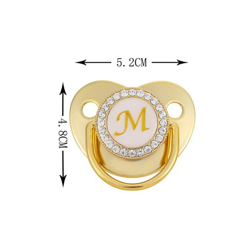 Chupeta Luxo Dourada Inicial do Nome (Não acompanha o prendedor)