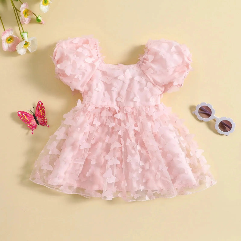 Vestido Infantil Manguinha Borboletas