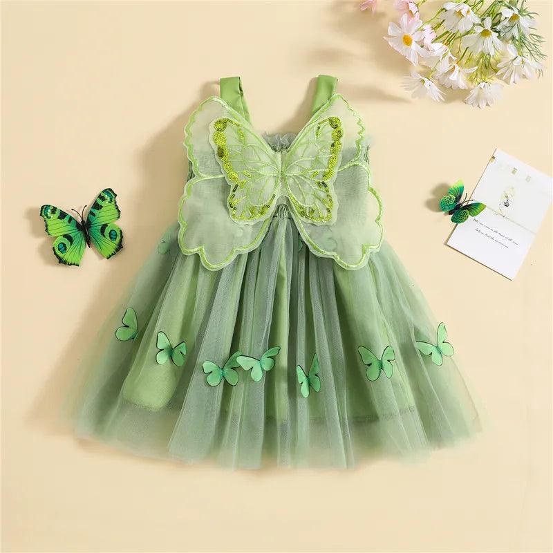 Vestido Infantil Borboleta 3D