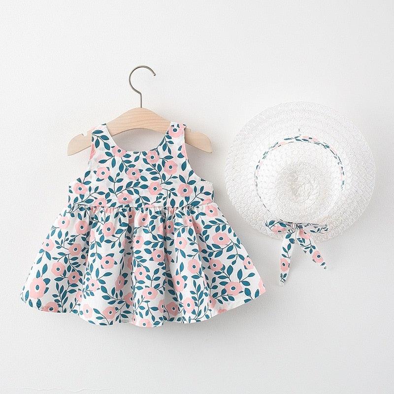 Vestido Infantil Laço + Chapéu