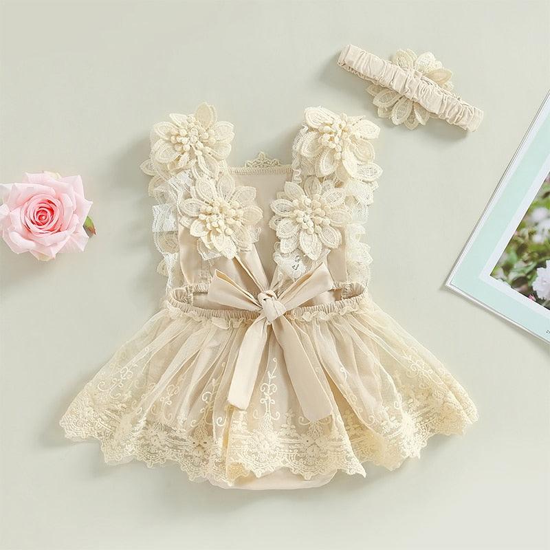 Romper Flor + Tiara