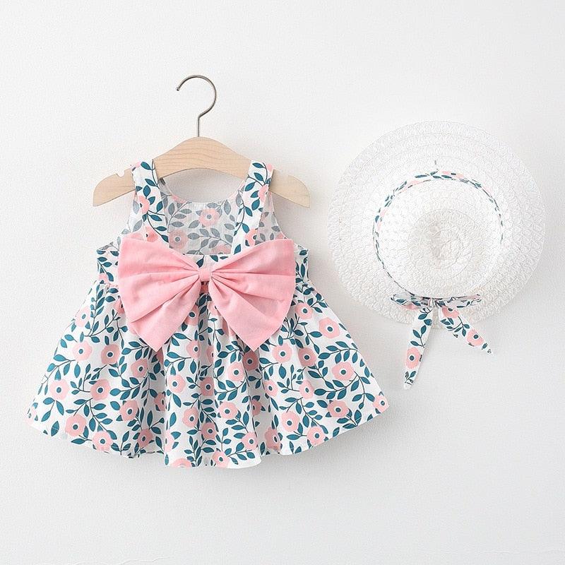 Vestido Infantil Laço + Chapéu