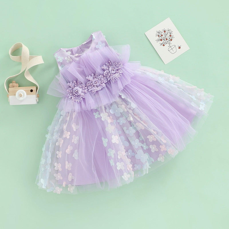 Vestido Infantil  Festa Tule Floral