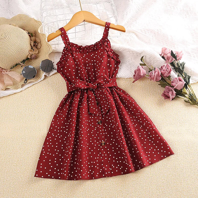 Vestido Infantil Poá Vermelho