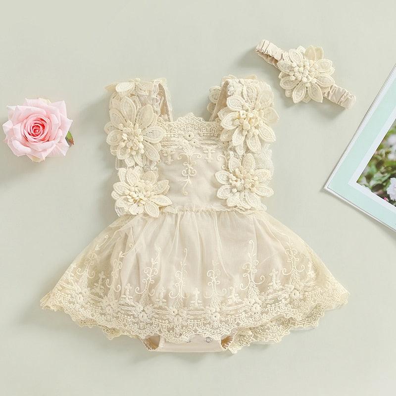 Romper Flor + Tiara