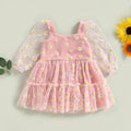 Vestido Infantil Margaridas Manga Longa