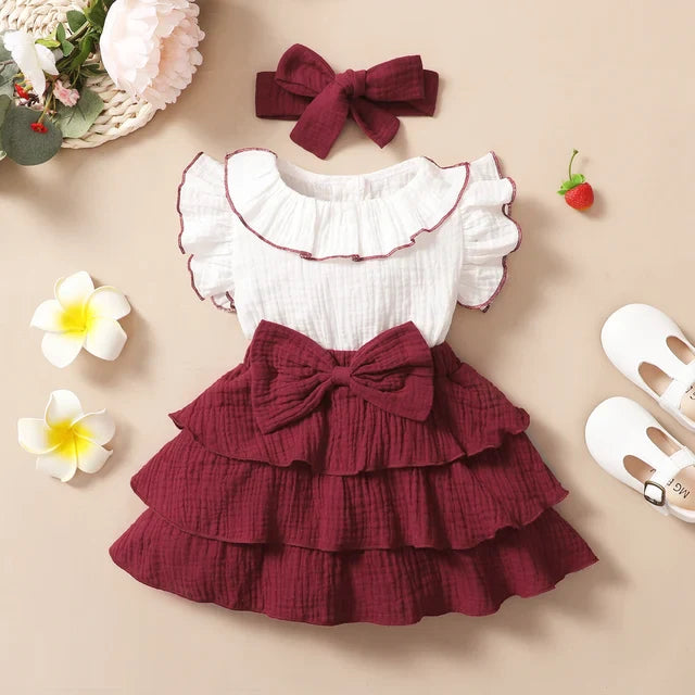 Vestido Infantil Babadinhos + Laço