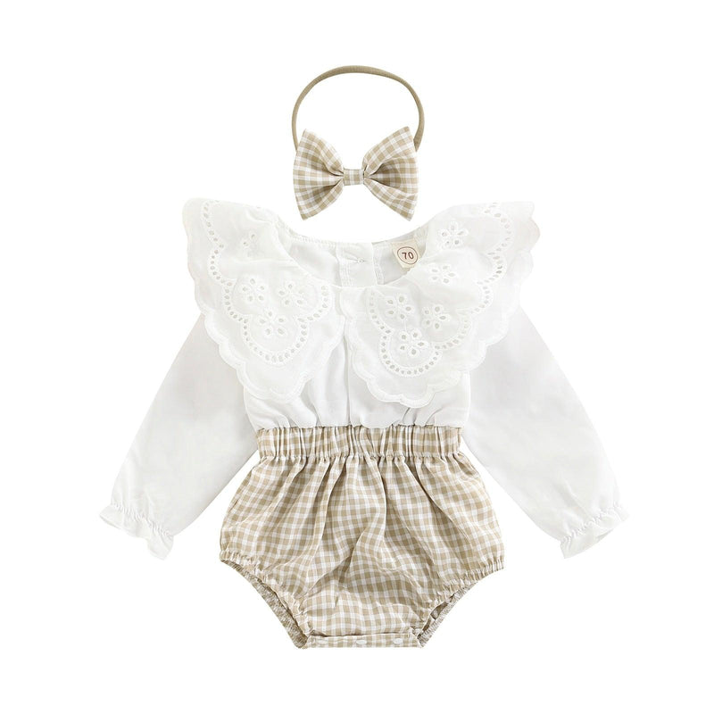 Romper Xadrez com Babado + Tiara