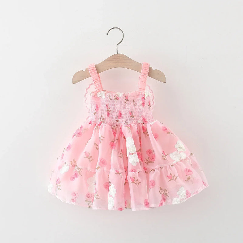 Vestido Infantil Asa de Borboletas Floral