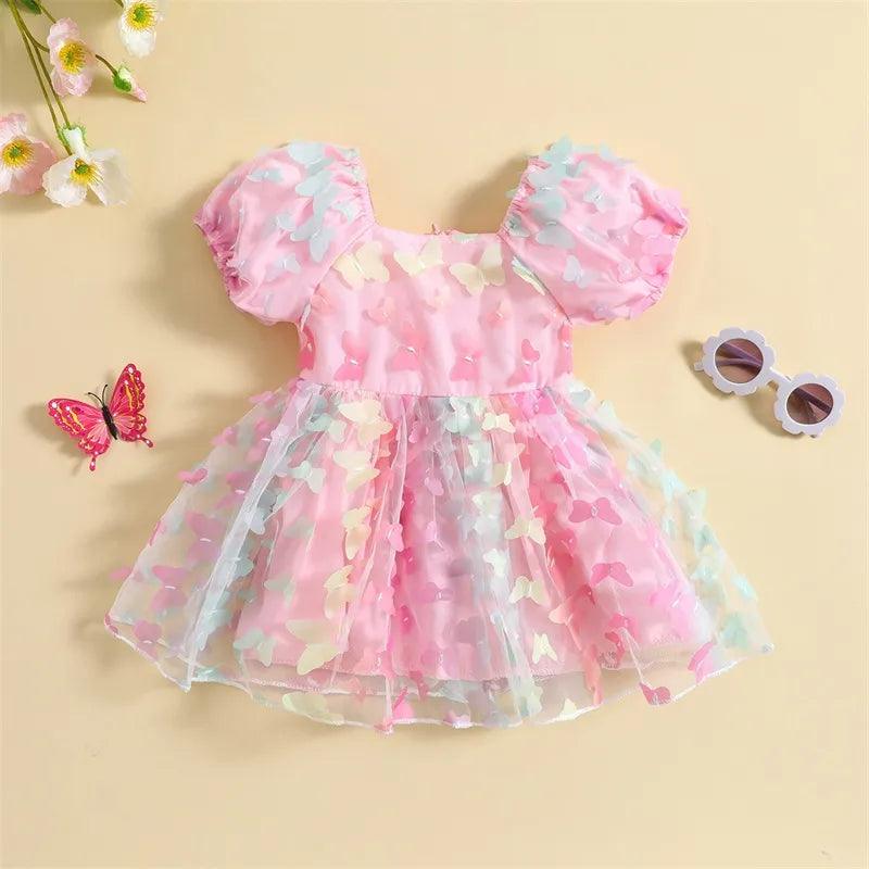 Vestido Infantil Manguinha Borboletas