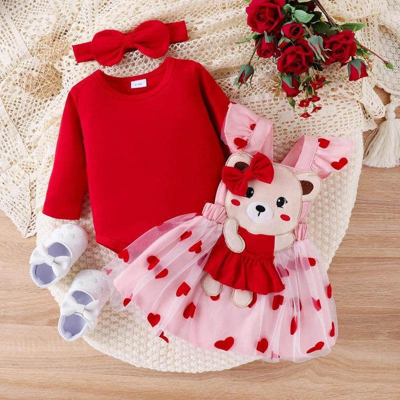 Conjunto Infantil Feminino Ursinho Coração