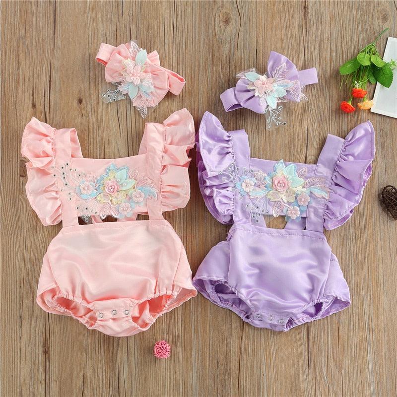 Body Infantil Bordado + Tiara