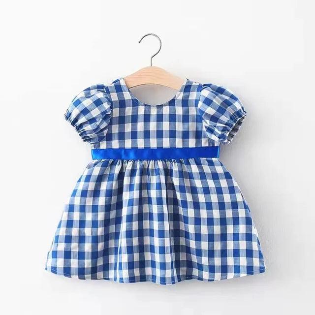 Vestido Infantil Xadrez Azul