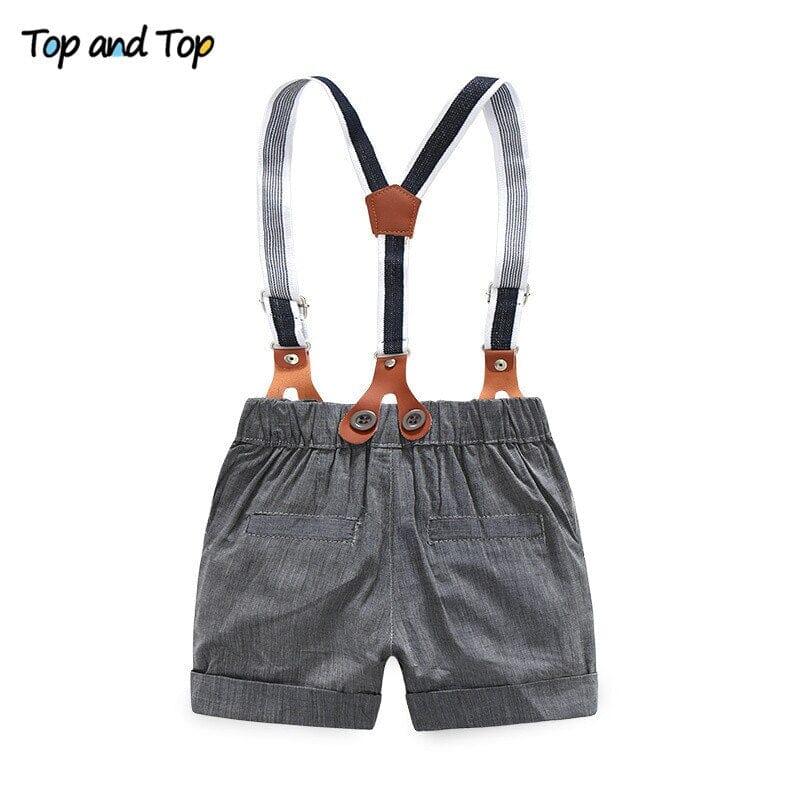 Conjunto Infantil Masculino Batizado Suspensório