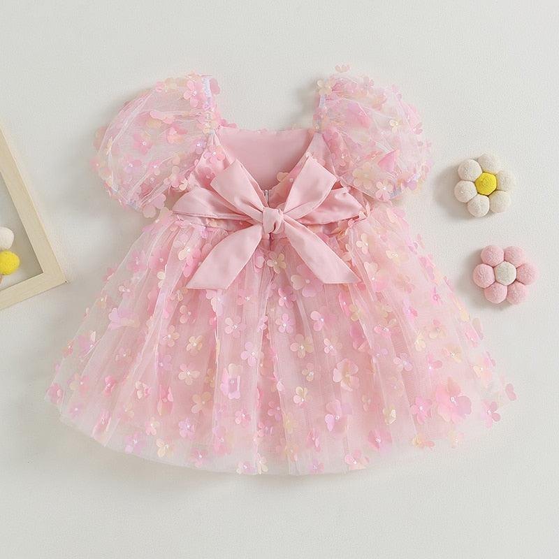 Vestido Infantil Tule Florzinhas