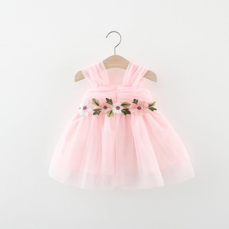 Vestido Infantil Florzinhas Tule