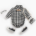 Body Infantil Masculino Xadrez