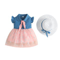 Vestido Infantil Jeans Golinha + Chapéu