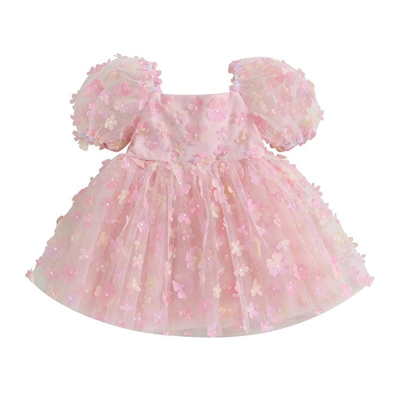 Vestido Infantil Tule Florzinhas