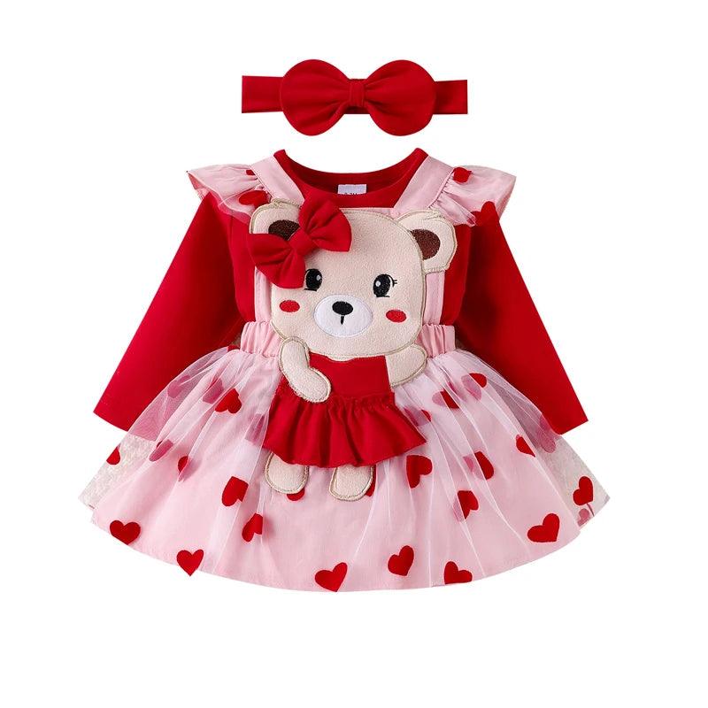 Conjunto Infantil Feminino Ursinho Coração