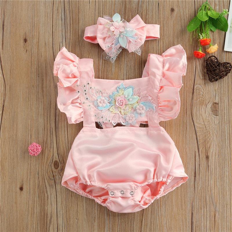 Body Infantil Bordado + Tiara